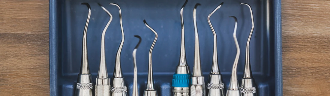 Dental Picks of All Shapes and Sizes Displayed in a Tray